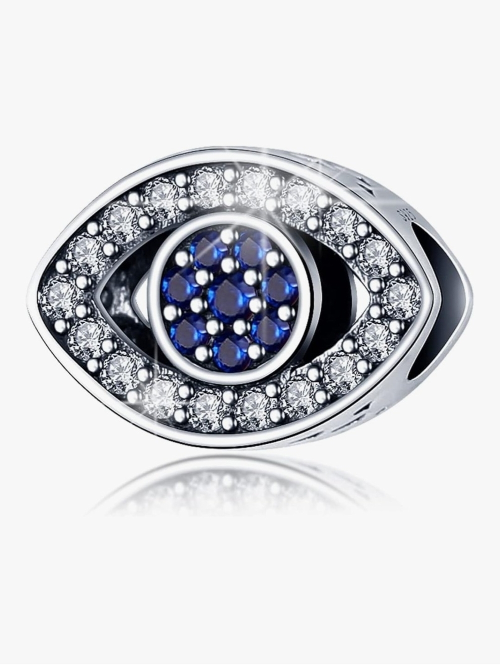 Blue & Silver Evil Eye Charm Bead for Women's Bracelets